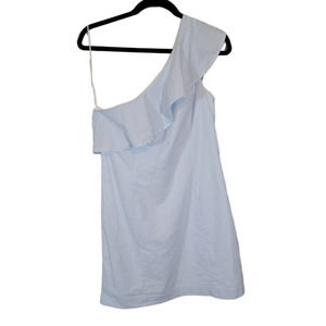 Southern Tide Blue and White One-Shoulder Mini Dress
